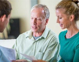 Couple meeting with an attorney